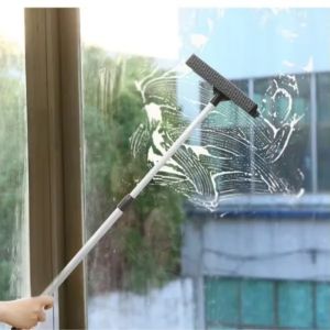 ELITEDEALSHUB Retractable Pole Squeegee Window Cleaner Adjustable Long Handle Car Cleaning Tool Mirror Glass Wiper Durable 2 in 1 Cleaning Window Brush Window