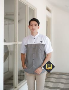 BAJU KOKO KURTA KOMBINASI STM LENGAN PENDEK BAHAN FULL KATUN ADEM DIPAKAI MUSLIM PRIA DEWASA