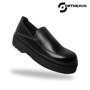 ORTHERUN - Sepatu Safety Wanita Slip On Safety Ujung Besi Wanita Low Boots Wanita Hitam Casual Sepatu Kerja Wanita Proyek Lapangan Kerja Industri Sepatu Kitchen Wanita Anti Licin