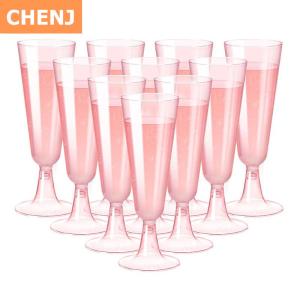 [COD] CHENJ KITCHEN 5pcs 5OZ Champagne Cup Disposable Plastic Flutes Cups Wedding Birthday Party Supplies Bar Drink Red Wine Ice Cream Cup