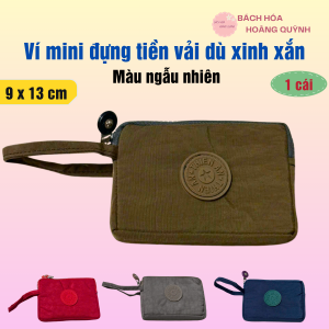 Ví đựng tiền bóp mini bỏ túi vải dù 9x 13 cm phù hợp nam nữ màu sắc ngẫu nhiên.