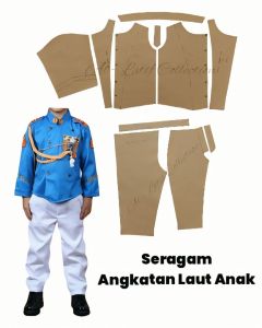 Pola Jiplak / Pola Instan SERAGAM ANGKATAN LAUT ANAK