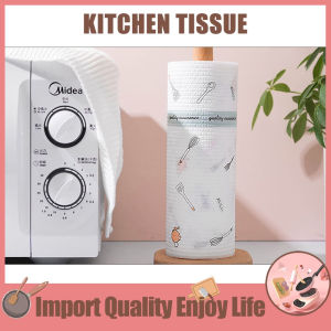 COD【Local Deliver】500PCS/Roll Kitchen Towel Tissue Paper Disposable Napkins Dish Cleaning Cloth Oil Absorbent Washable Wet and Dry Household