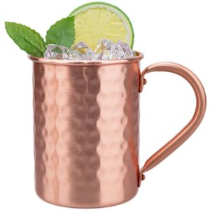 New 100% Copper Cups Pure Solid  Moscow Mule PURE Copper Mugs-Shaped 400ml Cocktail Cups Beer Milk Mug Drinkware2026