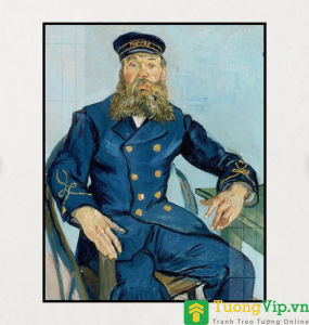 Tranh Laminate Tráng Gương - Tranh Trang Trí Phòng Khách Nghệ Thuật Vincent Van Gogh - Chân Dung Người Đưa Thư Joseph Roulin (1841-1903)