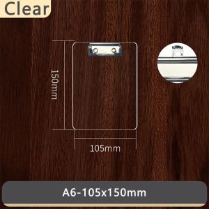 NOBLELYN A4/A5/B5/A6 Clipboard Clear Acrylic Writing Pad Durable Vertical/Horizontal Clip Document Clip Holder Gift