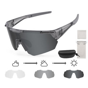 TR90 Riding Photochromic Mirrored Cycling Glasses UV Protection Sport Sunglasses Outdoor Eyewear