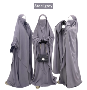 ANIQ Abaya Set Frenchkhimar Instan Crinkel By Hasna Moslem