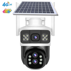 V380 3 Screens -Camera Solar Powered Wireless Home Security Camera System with 4G Remote Access Full HD Color Night Vision for Indoor and Outdoor CCTV