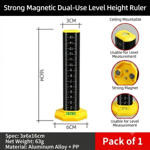 Magnetic Tile Height Gauge with Spirit Bubble Level Tile Leveling Ruler for Ceiling & Floor Tile Installation Tile Setting Measuring Tool for Construction