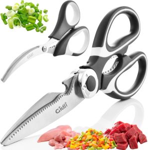 Kitchen Shears by  - Liftime Replacement Warranty* - Includes Seafood Scissors As a Bonus - Heavy Duty Utility Stainless Steel All Purpose Ultra Sharp Scissors for Food/Cooking