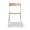 มูจิ เก้าอี้พับโครงเหล็กที่นั่งและพนักพิงไม้ - MUJI Steel Pipe Folding Chair Wooden Seat (W45 x D50 x H79cm). 