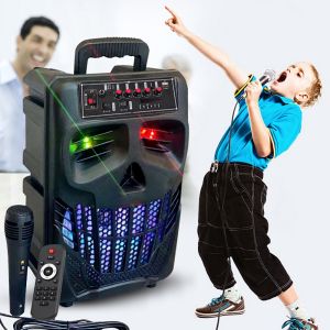 MKC KIMISO-7801 SPEAKER BLUETOOTH SUPER BASS PLAZA NEW DANCE BLUE TEA VOKAL OUTDOOR K LAGU KARTU PENYISIPAN VOLUME BESAR 8 -INCH BASS PORTABEL SECARA BATTUS