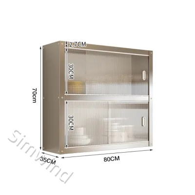 Simwind ตู้แขวนผนังสแตนเลส 304 แท้ บานเลื่อน กันสนิม กันฝุ่น ตู้ครัวติดผนัง ประหยัดพื้นที่ พร้อมส่งไทย