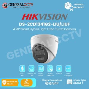 HIKVISION DS-2CD1341G2-LIU/LIUF 4MP H.265 SMART HYBRID LIGHT AUDIO FIXED TURRET IP CAMERA