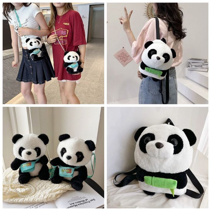 HORAC Plush Panda Crossbody Bag Large Capacity Cartoon Animal Shoulder ...