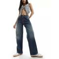 STRAIGHT-CUT DENIM MAONG WIDE-LEG WOMENWEARS BAGGY PANTS FASHION STREETSTYLE CASUAL PARTY CUTE. 