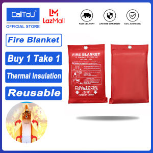 Calltou Fire Blanket for safety Fiberglass Safety Fire Fighting Prevention for Kitchen/Home/Factory/Fireplace/Grill/Car 1.0m x 1.0m 2PCS Pack MHT01