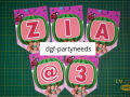 PINK, BLUE COCO- MELON PER LETTER birthday BANNER, Party, Name Banner, Happy Birthday PARTY. 