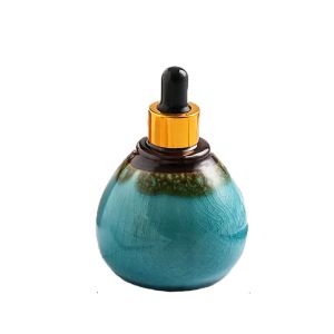 SLIGHTDELVE Lightproof 90ml Elegant Empty Salon SPA Supplies Perfume Bottles Sample Vial Cosmetic Container Ceramic Dropper Bottles Essential Oil Bottle Aromatherapy Diffuser Refillable Bottles