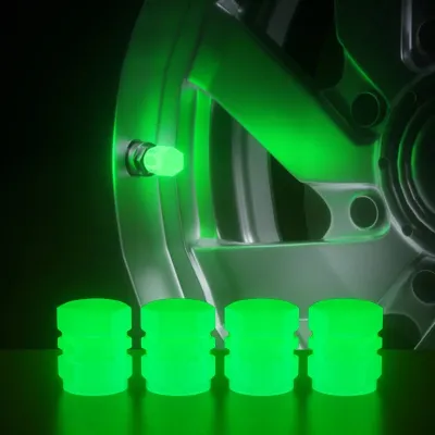 8pcs Tutup Pentil Ban Mobil Sepeda Glow In The Dark Luminous American Scharder Valve Motor
