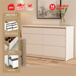 PIRA METROPOLIS OX -  HIRO CH3+3 Lemari Laci 3+3 Susun / Kabinet