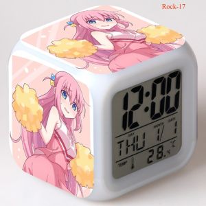 XY Bocchi the Rock Clock Anime LED Digital Luminous Alarm Clock 7 Color Changing Gotou Hitori Home Decor Kids Christmas Gift YX