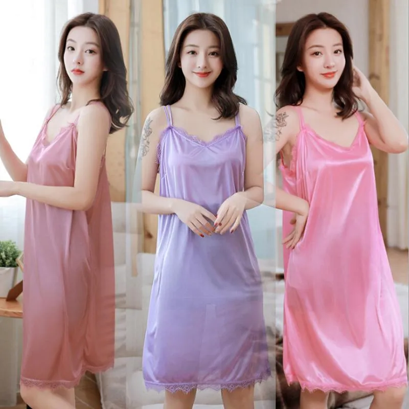 Ministar Women Nightgowns Sleepwear Nightwear Lace Sleeping Dress