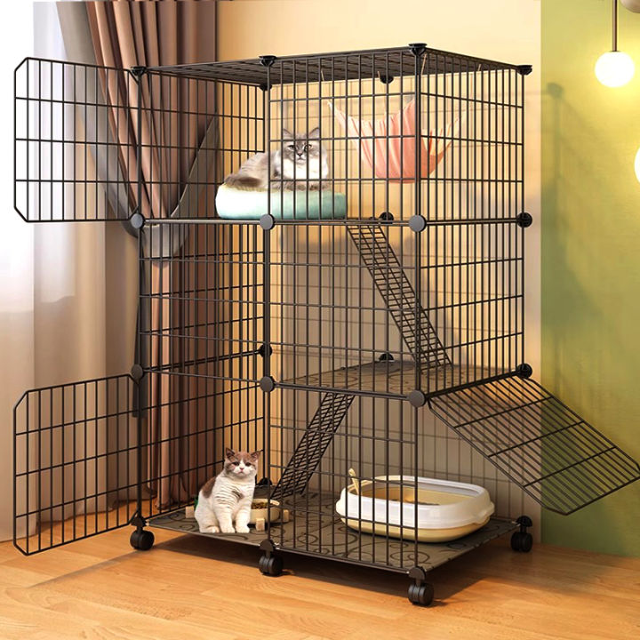 【Super bold】Cat Cage Large Space 2/3 Layers Pet Cage Foldable Sturdy