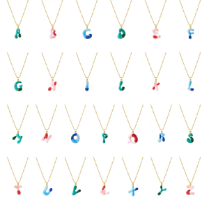 Vibrant Letter Charm Alloy Necklace Party Wear Essential Delicate Collarbone Chain Gift For Friend Birthdays