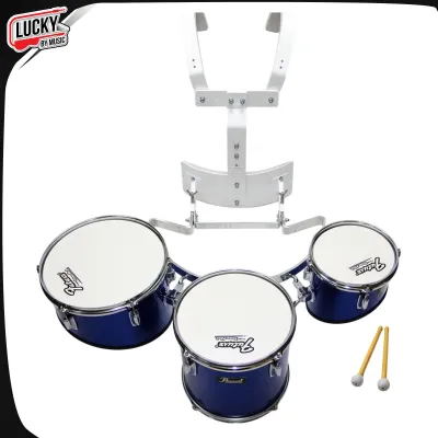 กลองทรีโอ Future กลอง 3 ใบ Marching Drum รุ่น ขาพับได้ ขอบโครเมียม พร้อมขาแขวนอะลูมิเนียมอย่างดี
