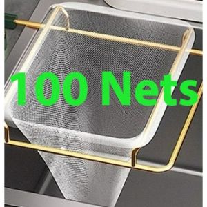 Sink Filter Rack Kitchen Foldable Sink Strainer Mesh Bag Stand Waste Garbage Net Shelf Anti-Clogging