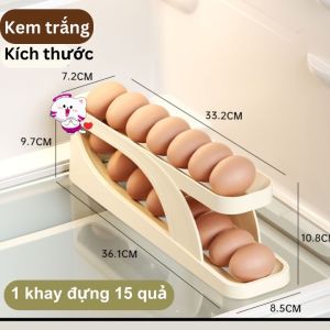 Khay Trứng 2 Tầng Lăn Tự Động - Khay Đựng Trứng Tủ Lạnh Thông Minh Tự Lăn