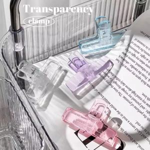 NOBLELYN Transparent Binder Clip Colorful Acrylic File Clamps Holder Stationery Planner Clip