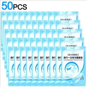 50pcs Disposable Toilet Seat Cover / Portable Waterproof Toilet Mat / Travel Toilet Seat Protectors Pad Bathroom Accessories