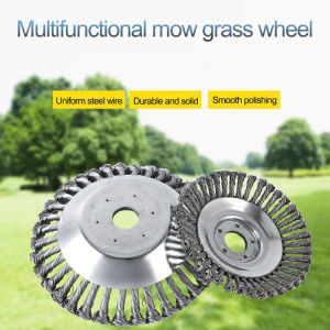 H Mangkuk berus dawai berpusing jenis dawai berpintal roda set merumput taman yang cekap