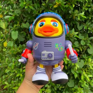 ของเล่นเป็ดแดนซ์น่ารัก เต้นได้มีเสียง และแสงไฟ หุ่นยนต์เป็ดอวกาศ Space Duck Dance