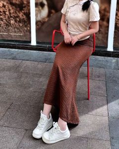 Fishtail Skirt Summer Thin Fashion Womens Maxi Long Elastic High Waist Muslim Pencil A-Line Skirts Causal Plain Color Fashion Clouthes Loose Plus Size Fish tail #8038
