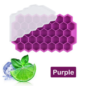 37 Grids Honeycomb Ice Cube Tray Ice Cube Maker Ice Mold Flexible Mold With Lid Removable Dulang Sarang Lebah
