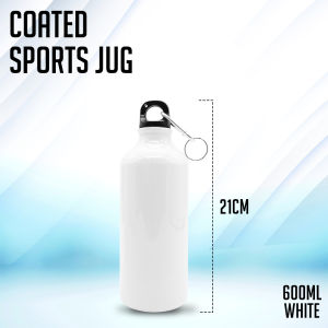 Quaff Coated Sports Jug White 500ml/600ml/750ml w/ Carabiner Hook Sublimation Printable Water Bottle