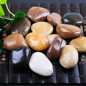 2.5kg Decorative Polished Pebbles for Plants Natural Smooth Mixed Color Pebbles Aquarium Gravel Vase Fillers Outdoor Decorative Stones and DIY River Rocks