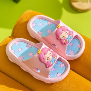 IBB Sendal anak laki laki dan perempuan motif bintang warna pastel slop anti licin nyaman empuk cocok untuk jalan harian simple kualitas premium lucu terbaru kekinian 5050-04