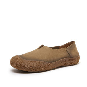 G7 Platinum Genuine Leather Womens Flats Spring Versatile Closed-Toe Non-Slip Soft Leather Lazy Mom Shoes Driving Shoes 7/7