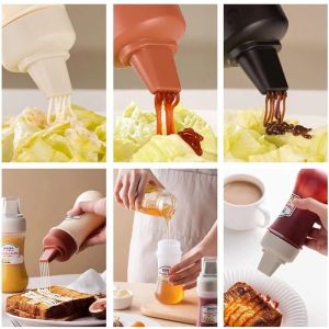 Brightbling 250ml Kitchen Squeeze Bottle Seasoning Bottle Leak-Proof Condiment Empty Bottles