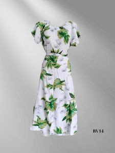Váy đi biển nữ Dress Women bẹc vai tay bồng vải lanh
