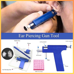 COD KIRIM CEPAT ETANTIAL Set Alat Tindik Piercing Tool Kit with Earrings / Alat tindik telinga tembak bayi cowok langsung jadi pria full set / Tindik telinga Ear piercing alat tembak pasang anting kuping Sekali Pakai Bahan Stainless Steel