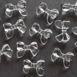 20 pcs Transparent big bow beads  Size 30 x 20 mm x thick 5 mm for diy jewelry crafts