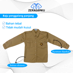 ZERAGAMKU Seragam sekolah Baju pramuka penggalang panjang untuk SD SMP SMA bahan elemen