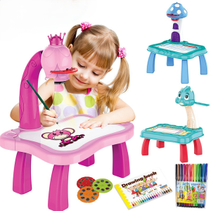 Intelligent Led Projector Art Writing Drawing Board Light Table Toys Desk Arts and Crafts Multifunctional Learning Toy for Children 3-12 years old