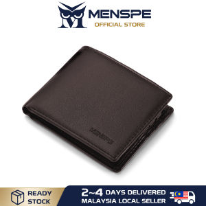 MENSPE Men Wallets Solid Color Retro Short Wallet Coin Bag Zipper Clutch Wallets Multi-Card Position Travel Purses Coin Pouch ID Credit Cards Holders Wallets Nubuck Leather Wallet